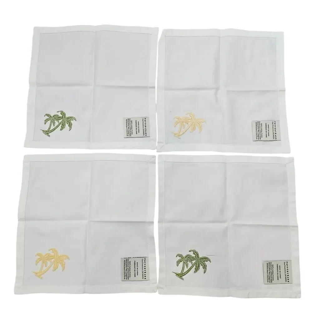 Pottery Barn Hawiian Palm Tree's Cocktail Cotton Napkins 10